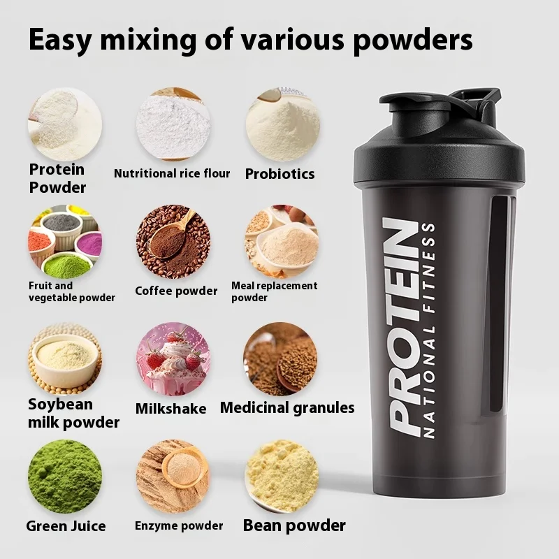 Gianxi Shaking Cup Fitness Sports Water Cup Protein Powder Shaking Cup Milk Shake Brewing Mixing Cup Male Female Cup image 3