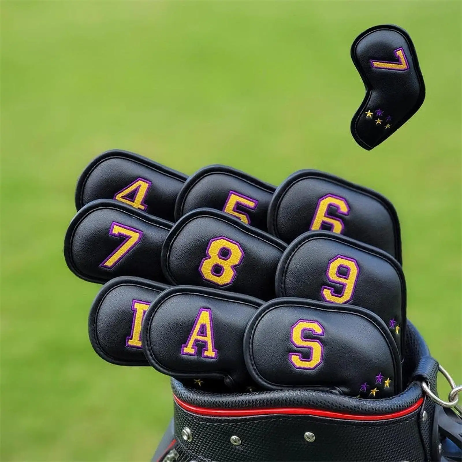 

9Pcs Golf Iron Headcovers 4,5,6,7,8,9, A,S,P Golf Iron Covers for Women Men