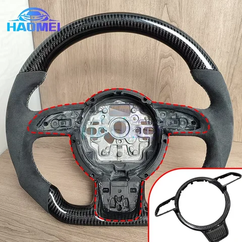 Suitable for Audi A1 A6 C7 A7 steering wheel carbon fiber trim cover original car non-destructive replacement