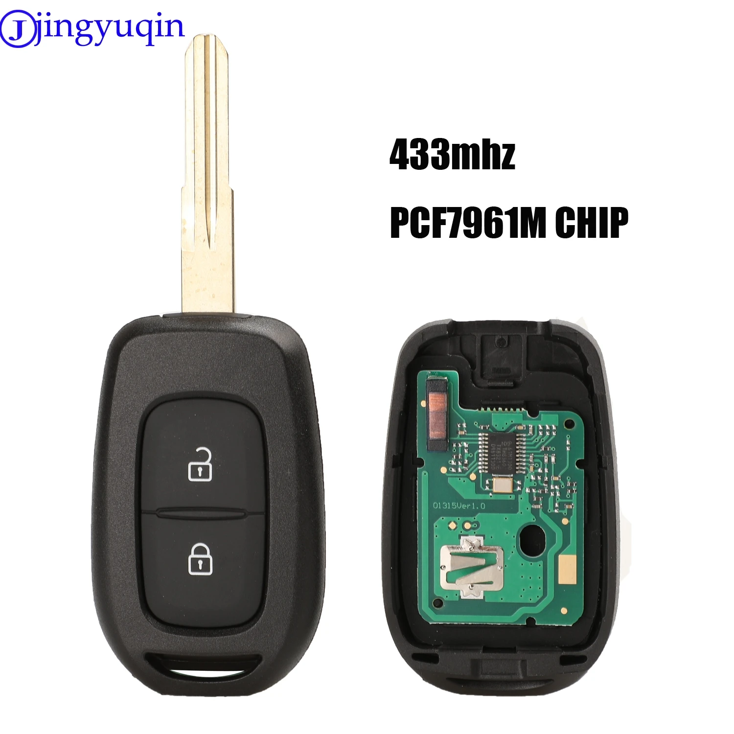 jingyuqin 10ps Remote Car Key 433MHz For Renault Sandero Dacia Logan Lodgy Dokker Duster With Chip PCF7961M HITAG AES Blade