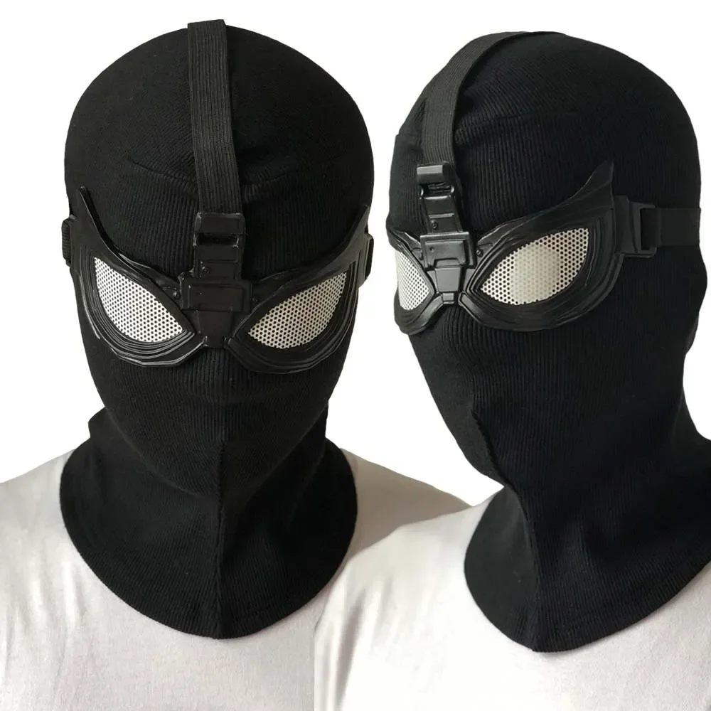 

Superhero Peter Parker Spider Mask Role Playing Invisibility Dress Black Helmet Halloween Disguise Party Costume Props