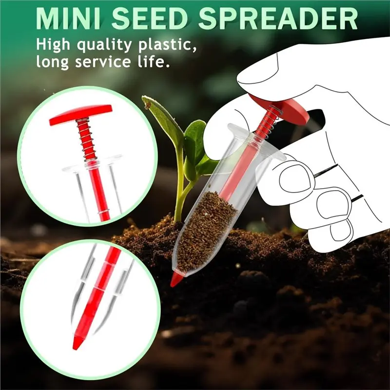 A69esowing Helper, Mini Seed Spreader With 5 Speeds, Seed Dispenser, Small Seed Planter Planting Tool, For Tiny Seeds