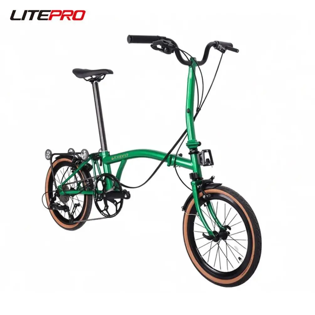

Litepro R9A Portable Tri-fold Bicycle 16Inch External 9 Speed Folding Bike Steel Frame
