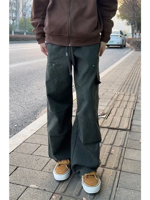 

American Sle Military een Men's Workwear Pants Autumn Winter Loose Lazy Sle Pants Dra Wide Leg Pants