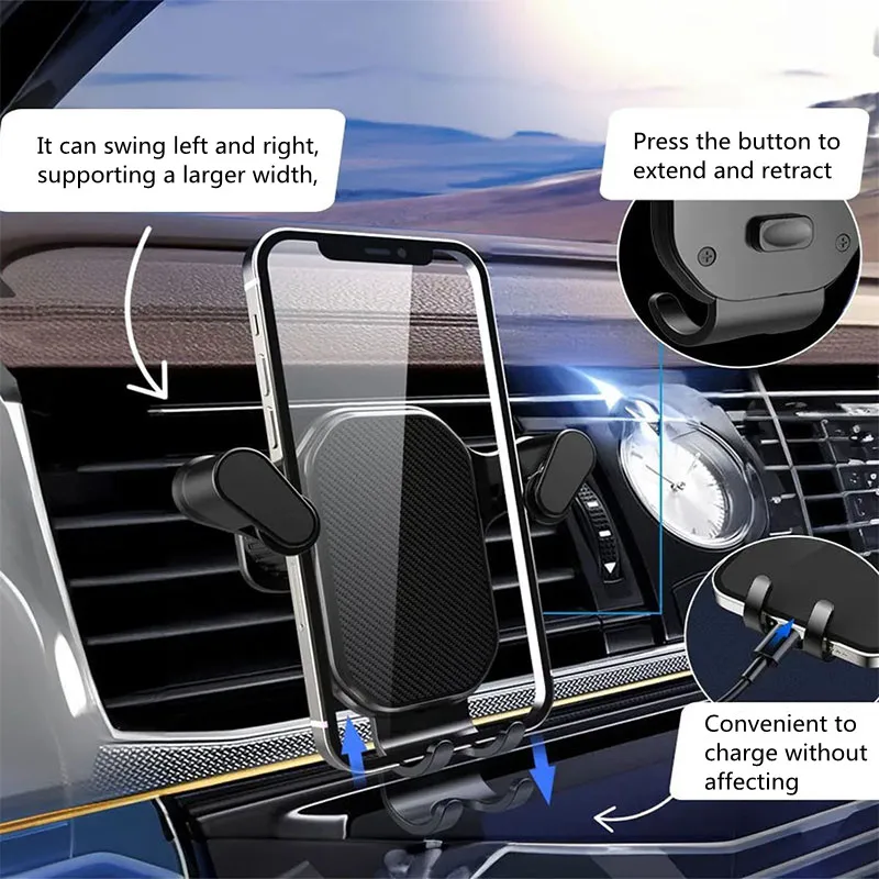 New Support Clip CellPhone Car Phone Holder Air Vent Clip Mount 360° Rotation Gravity Auto Phone Bracket Auto Gravity Car Holder image 3