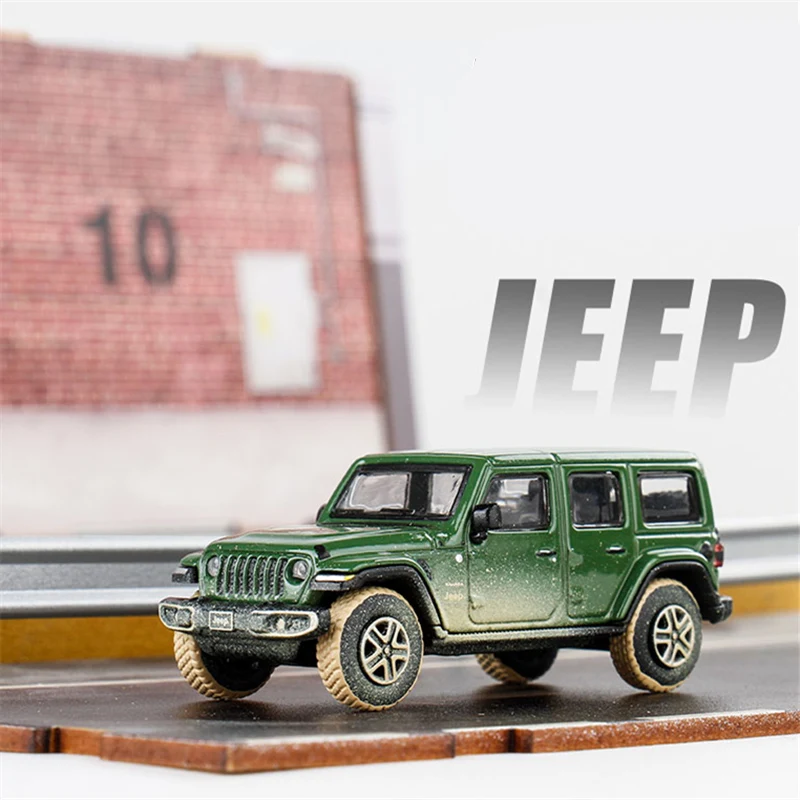 1/64 Jeeps Wrangler Rubicon Alloy Car Model Diecast Simulation Metal Off-road Vehicles Car Model Miniature Scale Collection Toys