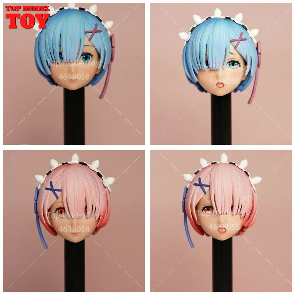 

MR.TOYS MT2020-05 1/6 Anime Girl Rem/Ram Head Sculpt PVC Head Model Fit 12" PH TBL Female Soldier Action Figure Body Dolls