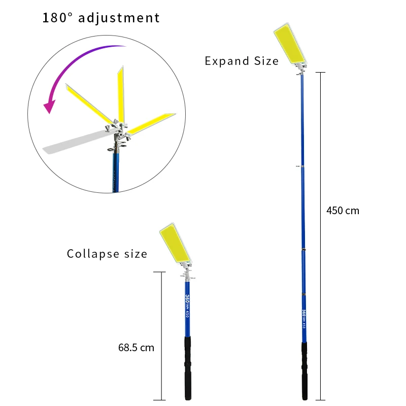 Imagem -02 - Haste Telescópica Portátil Led para Acampar Iluminação dc ao ar Livre Viagem Piquenique Churrasco 12 Volts