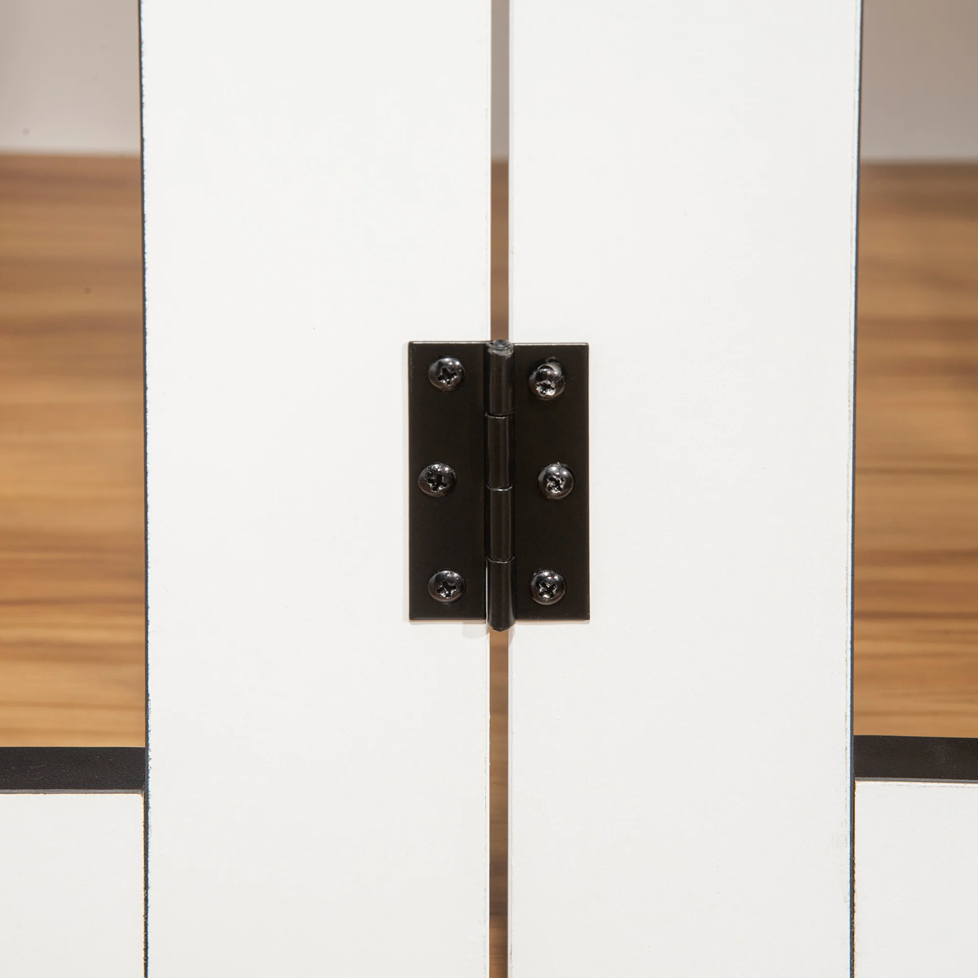 PawHut Dog Crate Furniture End Table w/ Lockable Door, for Large Dogs - White