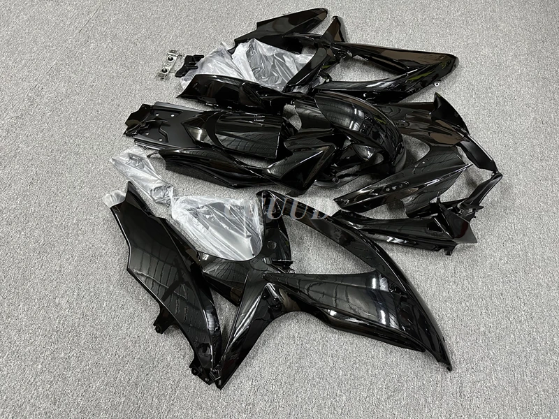 4 ของขวัญใหม่ ABS รถจักรยานยนต์ Fairings ชุด Fit สําหรับ SUZUKI 600 750 K8 2008 2009 2010 08 09 10 ตัวถังรถชุดสีดําเงา