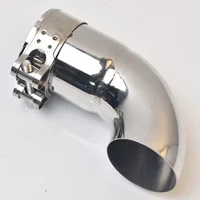 1PC Tubo de Escape Universal Brillante para Automóvil, Silenciador de Acero Inoxidable, Conexión en Codo, Accesorio Automotriz