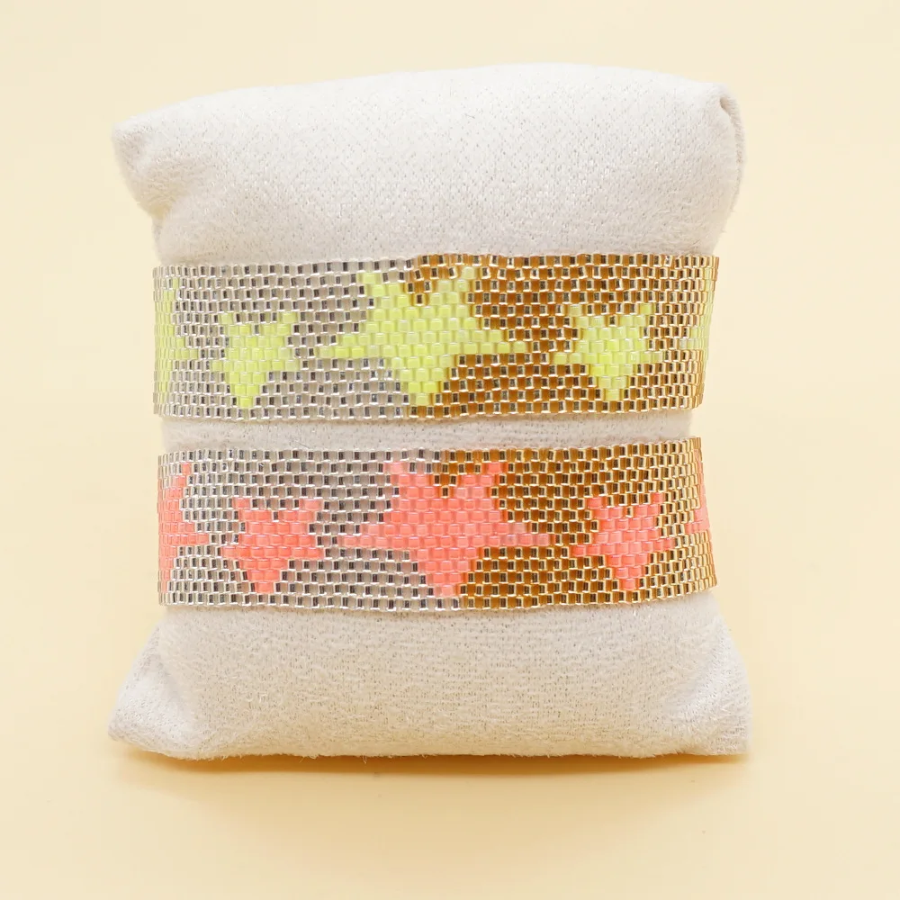 

Beaded bracelet Color matching Stars Geometry Bohemia Adjustable Trend Hand-woven female Simple Pattern Rice bead bracelet