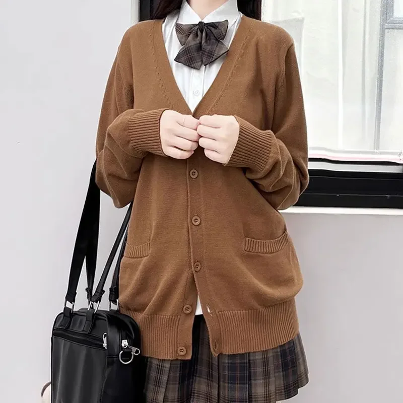 Japanese Style Student Clothes Girls Sailor Cardigans Sweater Korean School Jk Uniforms Cotton  Knitwear Autumn Winter Seifuku