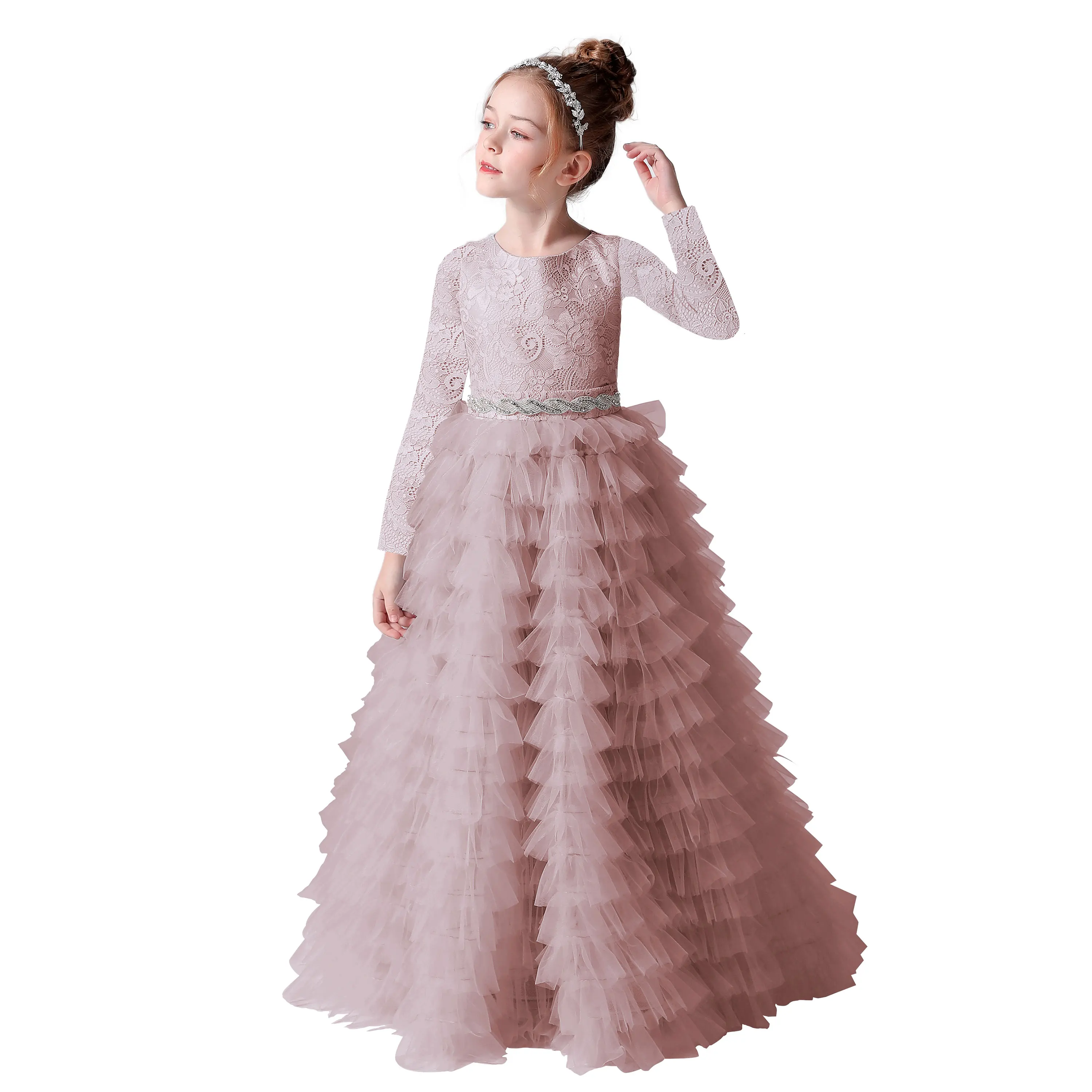 Robe de Princesse à Manches sulfpour Fille, Vêtement de ix, Couleur Champagne, pour Nouvel An, pour Enfant, 2024