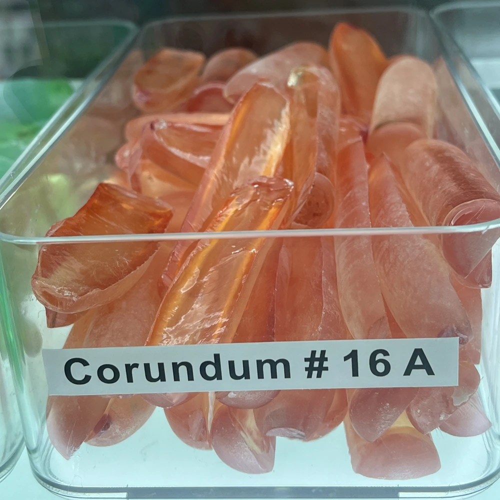 100g/bag Uncut Raw Corundum Sapphire Stone Synthetic Yellow Orange Corundum Rough Material