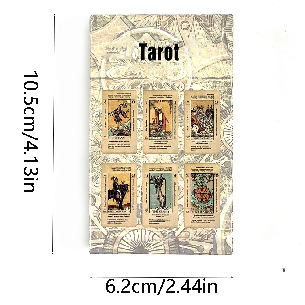 Carte dei tarocchi di vendita calda A 78 pezzi Carte Fortune Telling Divination Gioco da tavolo Parola chiave Mazzo anticato, Giochi di festa Regali di Capodanno