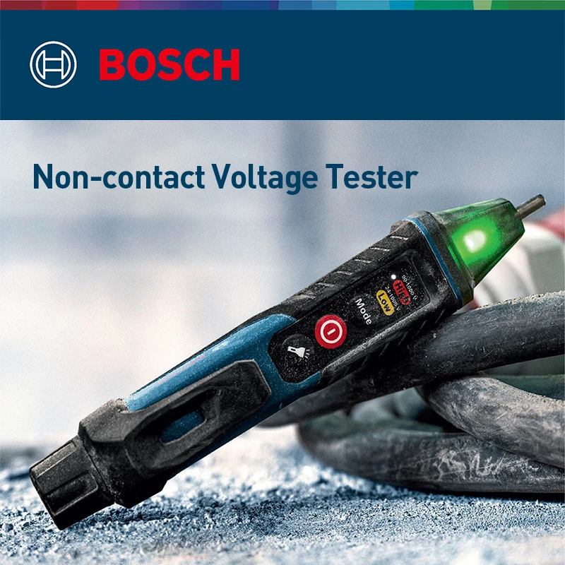 

Bosch GVD 1000-17 Профессиональный бесконтактный детектор электрического напряжения Цифровая измерительная ручка Двойной диапазон напряжения 24 В-1000 В переменного тока