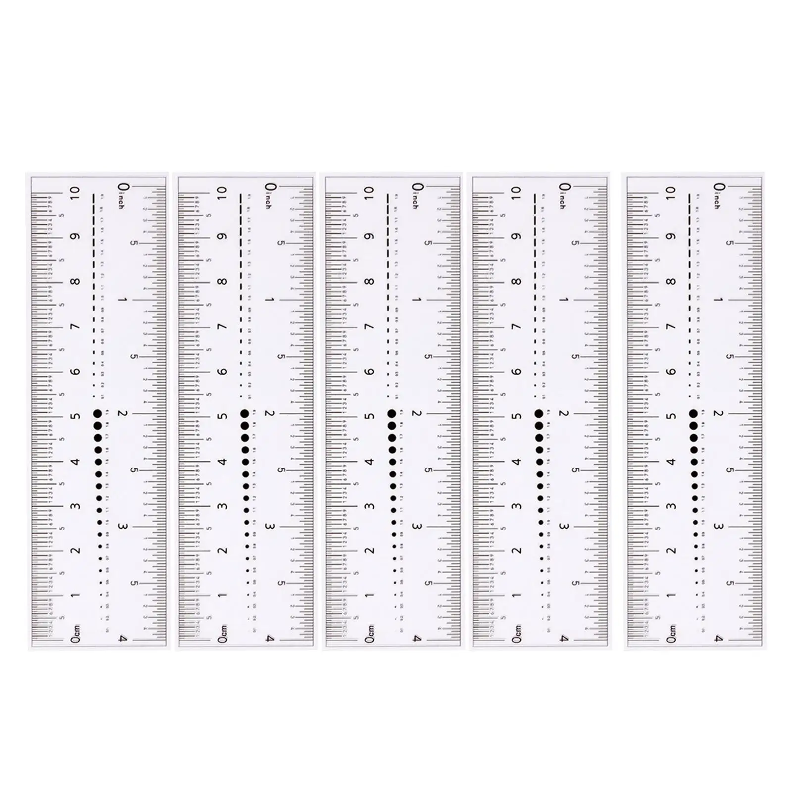 Линейка для измерения ногтей Прозрачная водонепроницаемая мягкая линейка для ногтей Складная прозрачная печать