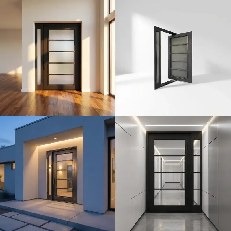 for Minimalist Bi-fold Closet Doors for Interior Steel and Glass Design Apartments