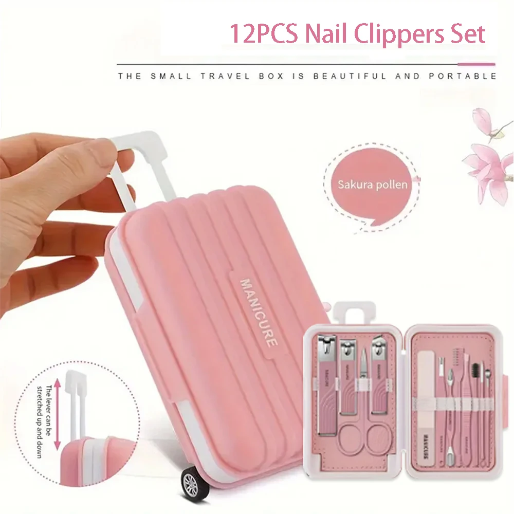 

Portable Travel Case Nail Clippers Set Multifunctional Nail Cutter Professionals Pedicure Tools Manicure for Toes with Strips