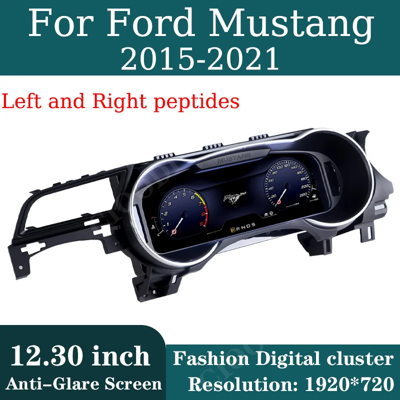 

12.3" Lcd Dashboard Display For Ford Mustang 2015-2021 Odometer Speedometer Virtual Cockpit Digital Cluster Instrument CarPlay