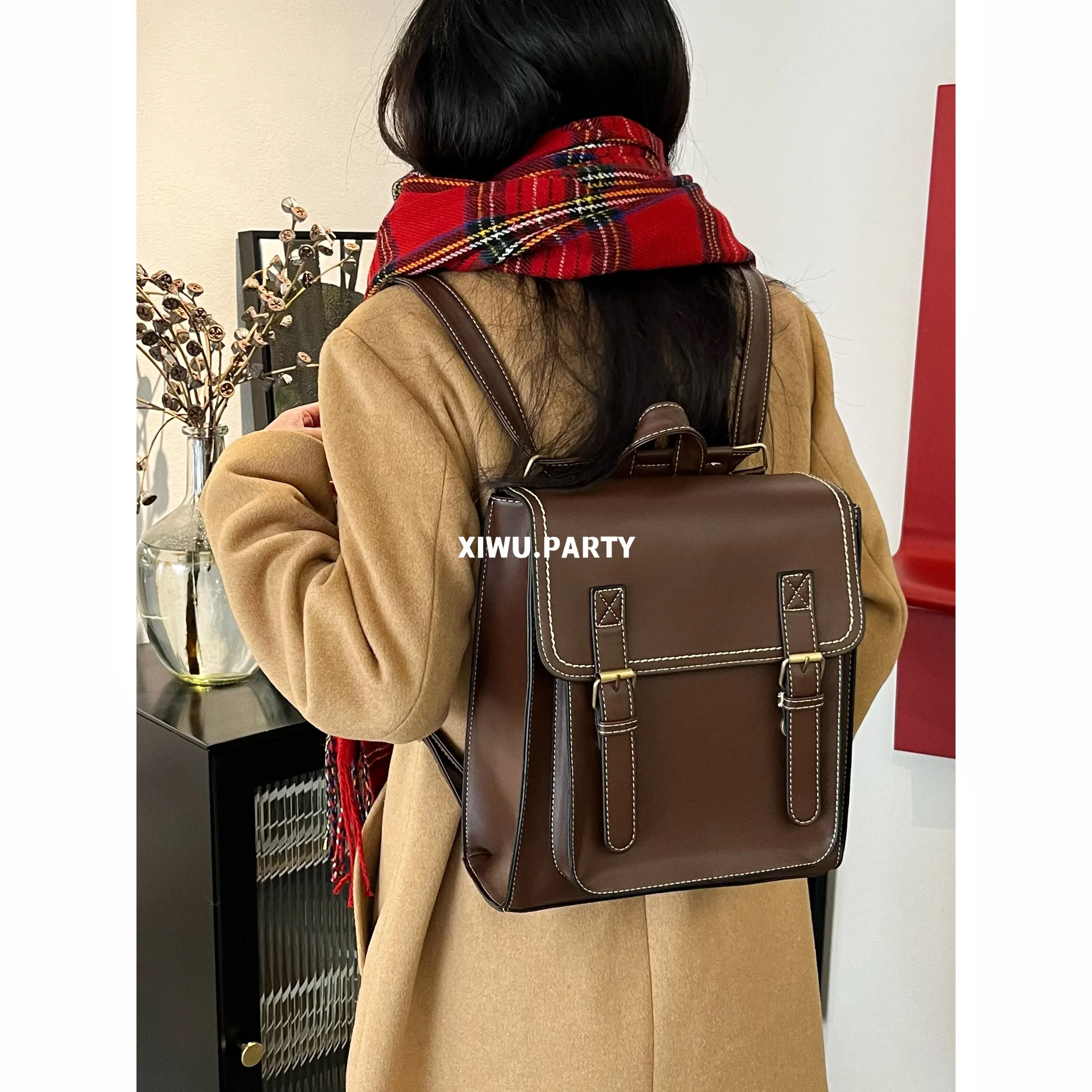 

Милый рюкзак из искусственной кожи в японском стиле для девочек, рюкзак для школьников с клапаном в консервативном стиле, кавайный дорожный женский рюкзак