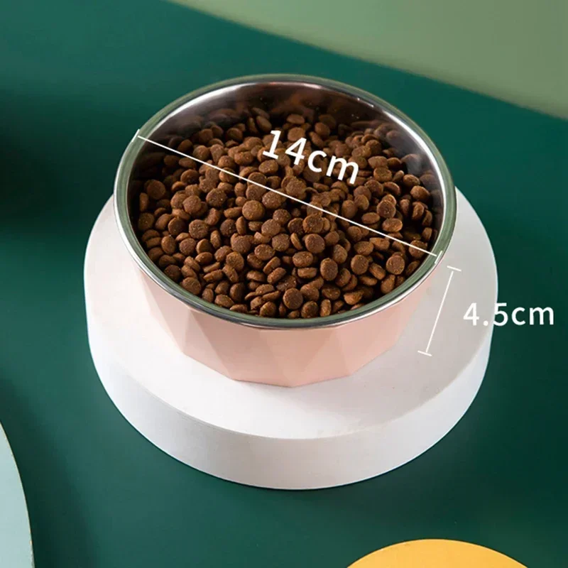 Pet Supplies Cat Food Bowl Raised Pet Puppy Feeder Drinking Bowl Stainless Steel Cat Water Feeding Dish Pet Eating Dishes