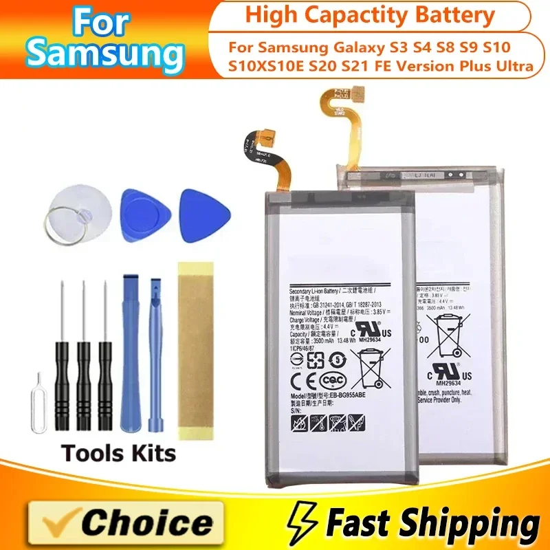 

Quality Battery EB-BG973ABU EB-BG975ABU EB-BG980ABY For Samsung Galaxy A Note S3 S4 S8 S9 S10 S10X S10E S20 S21 Plus Ultra 2018