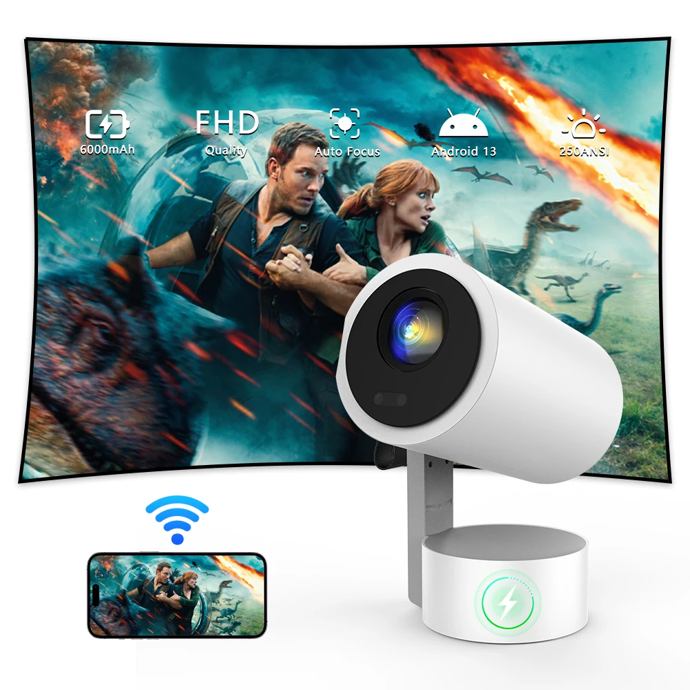 

Factory R3P Smart Projector 4K Cinema Theater R3P Pro Projector Game Mini Portable Home LED Projector With Built-in Battery