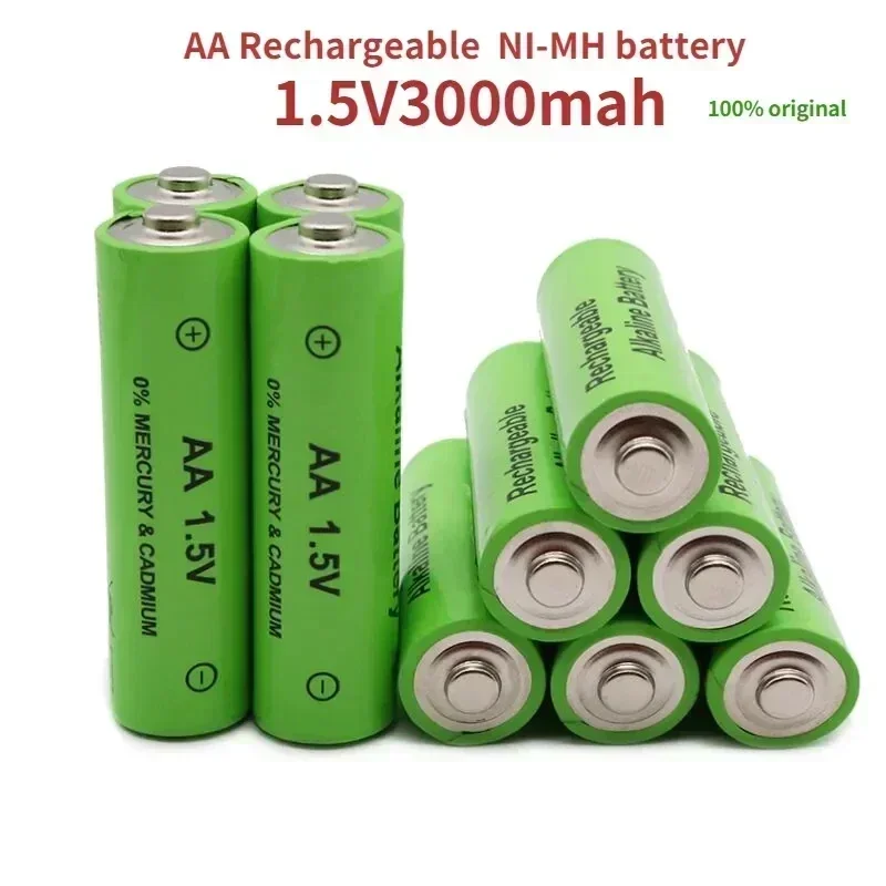 1.5V AA Rechargeable Battery 3000mAh Alkaline Lithium Ion Battery for Clocks Mouse Toys Remote Control Flashlight Free Shipping