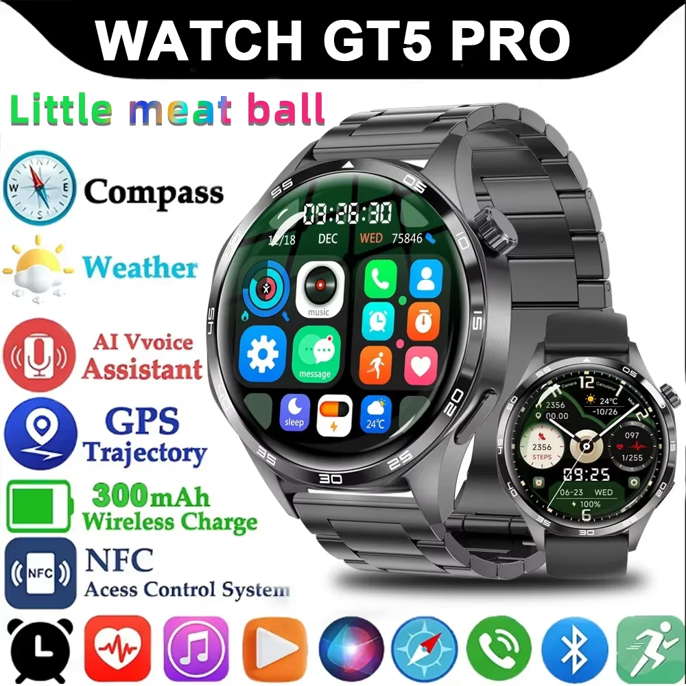 

Smart Watch 5 Pro GPS NFC Smartwatch Men 360*360 AMOLED Screen Heart Rate Monitor Bluetooth Call IP67 Waterproof Men Smartwatch