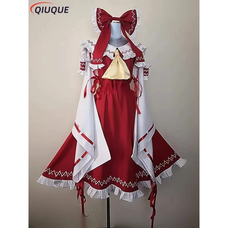 

Аниме Touhou Project Косплей Костюм Парик Hakurei Reimu Mikofuku Женская Униформа Платье Полный Комплект