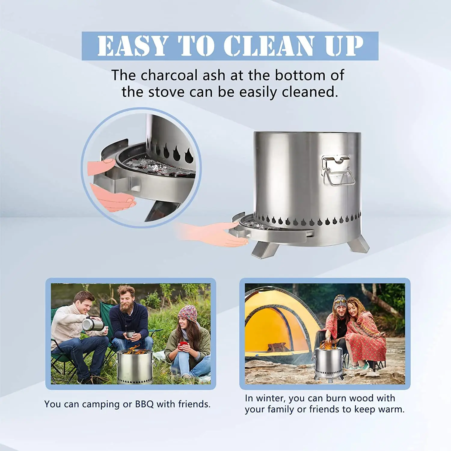 Outdoor-Edelstahlbackofen Multifunktionsherd, tragbarer Grill