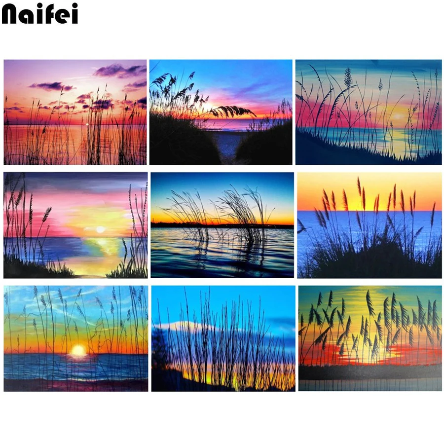 5D Diy Diamond Painting Scenery Sunset Full Drill Diamond Embroidery Cross Stitch Rhinestone Picture Home Decor Drop Ship