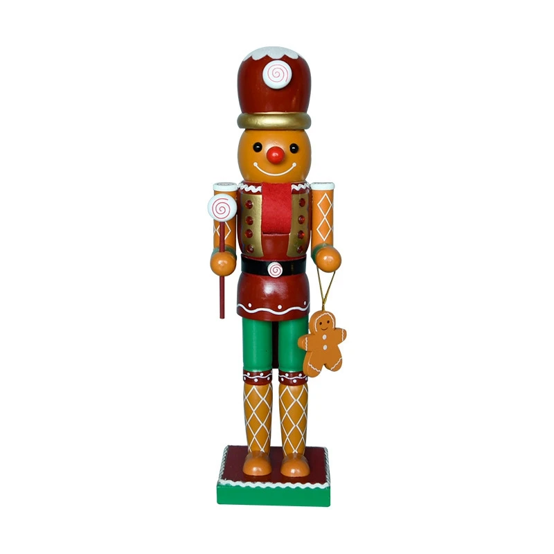 Nutcracker Wooden Christmas Decor Xmas Gingerbread Ornaments Party Man Puppet Figures Elf Decorations