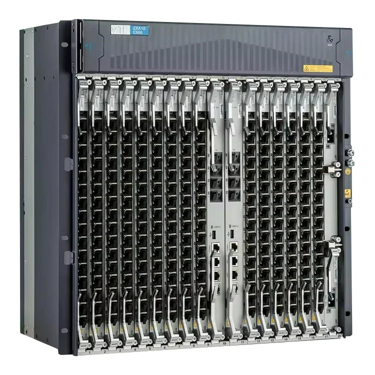 

OLT C600, 19-дюймовый корпус, 2x PRVR, 2x SFUC, 1x 16-портовая карта, энергетический блок, телекоммуникационная карта GFGN C, ZTE GPON OLT ZXA10 C600