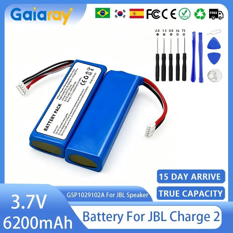 1-3Pcs 6200mAh High Capacity Battery For JBL Charge 2 Plus Charge 2+ Charge2 Plus Battery For JBL Speaker Replacement Battery
