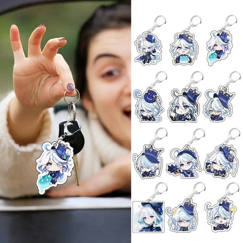 Acrylic Keychain Pendant Acrylic Keyring Anime Character Keychain Wear-Resistant Anime Jewelry Charm Flexible Backpack Anime