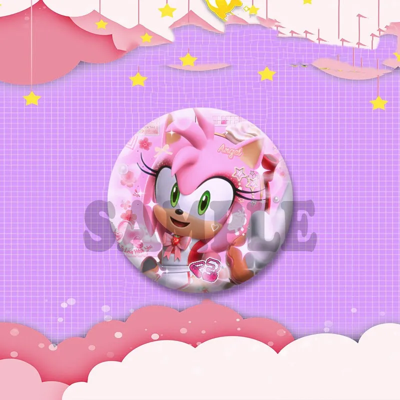 Niedliche Anime-Spielcharakter Amy Rose Brosche Cartoon Rollenspiel-Abzeichen Schmuck Emaille-Pins für Rucksack Kleidung Geschenke für Freunde – Detail 5