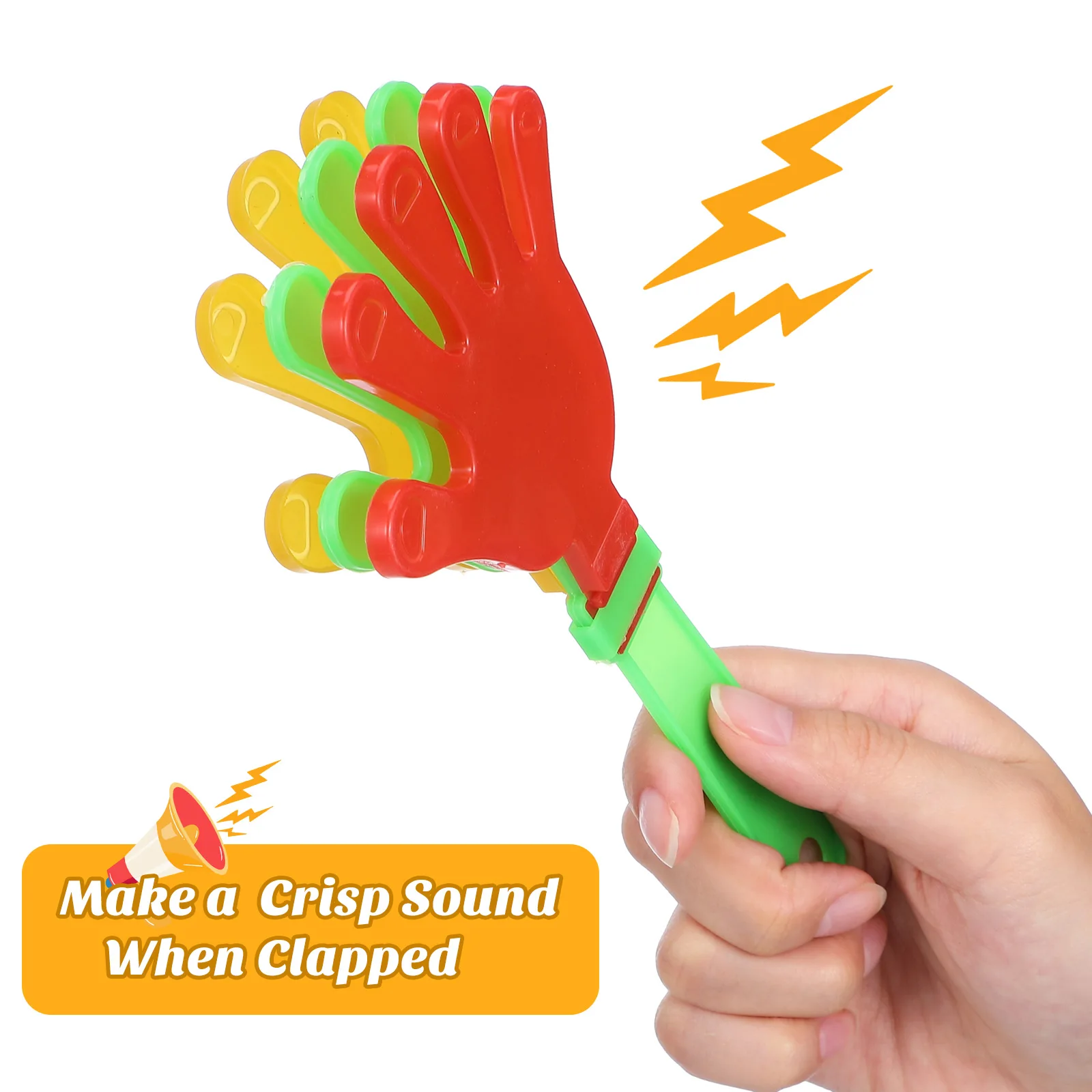 

20Pcs Clapping Device Tough Material Loud Sound Small Hand Clap Props for Party Fun Enjoyment Hands Clap Plastic