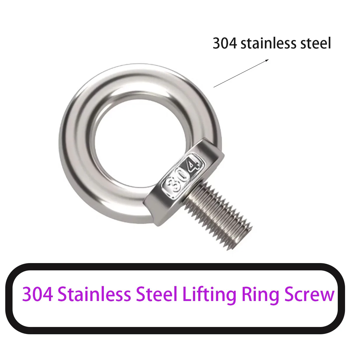 304 Stainless Steel Lifting Eye Nuts & Eyebolts - M3-M12 Screw Ring Hooking Nut Screws, Heavy Duty Ring Eyebolts for Lifting,
