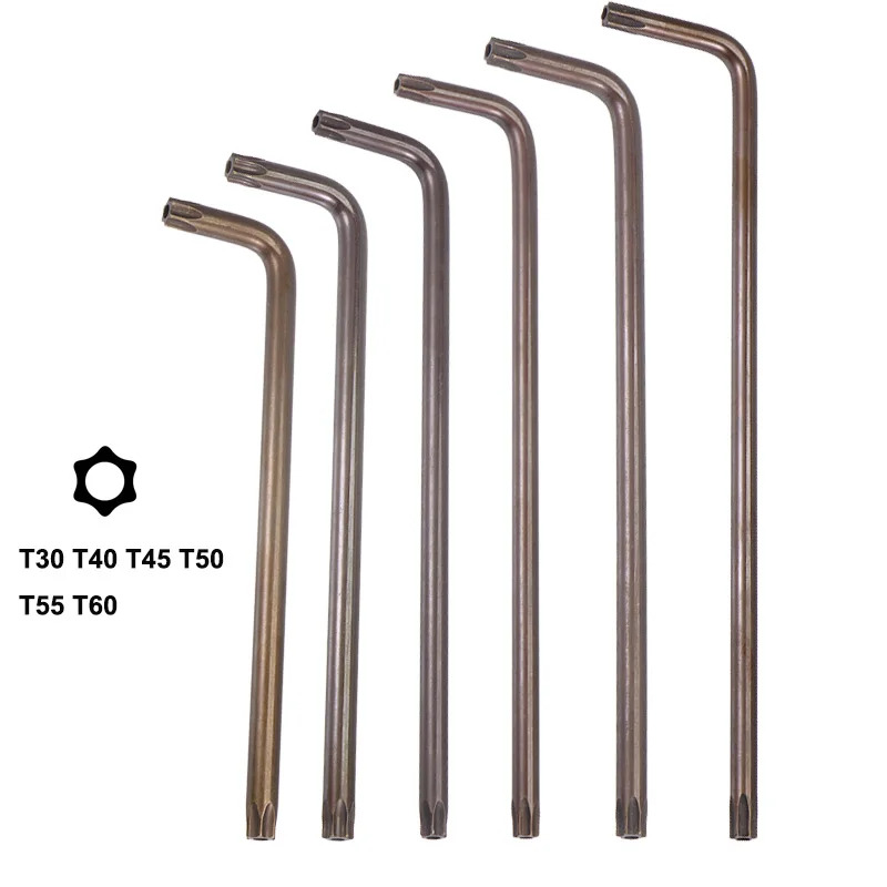 

1/2/4pcs Double End L Type Screwdriver T30/T40/T45/ T50/T55/T60 Tamper Proof Torx Star Key Bit Spanner Wrench S2 Steel Hand Tool