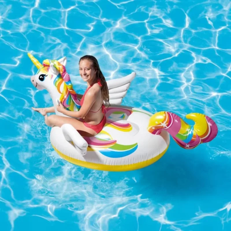 57561EP Unicorn Ride-On Inflatable Pool Float 2.01m x 1.40m x 97cm