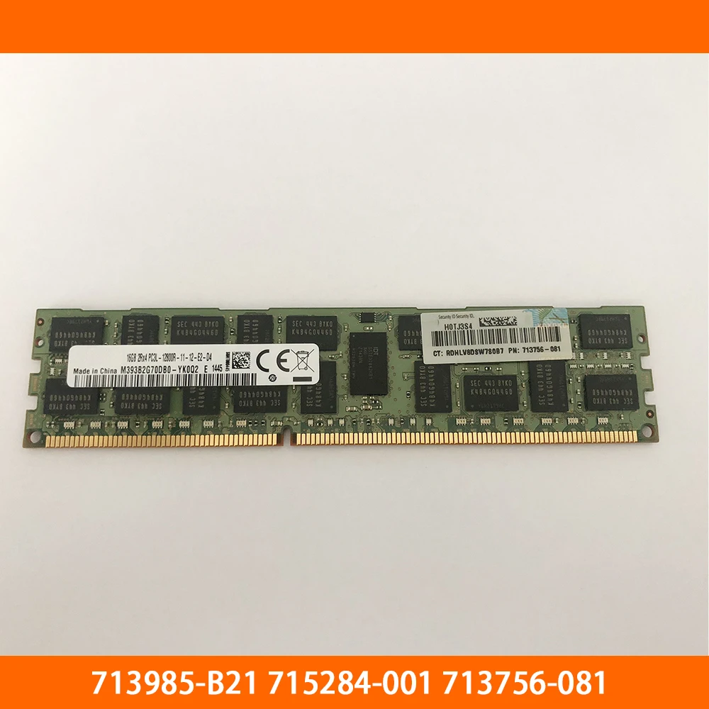 1PCS Server Memory 713985-B21 715284-001 713756-081 16G 16GB DDR3 1600 2RX4 PC3L-12800R ECC REG RAM