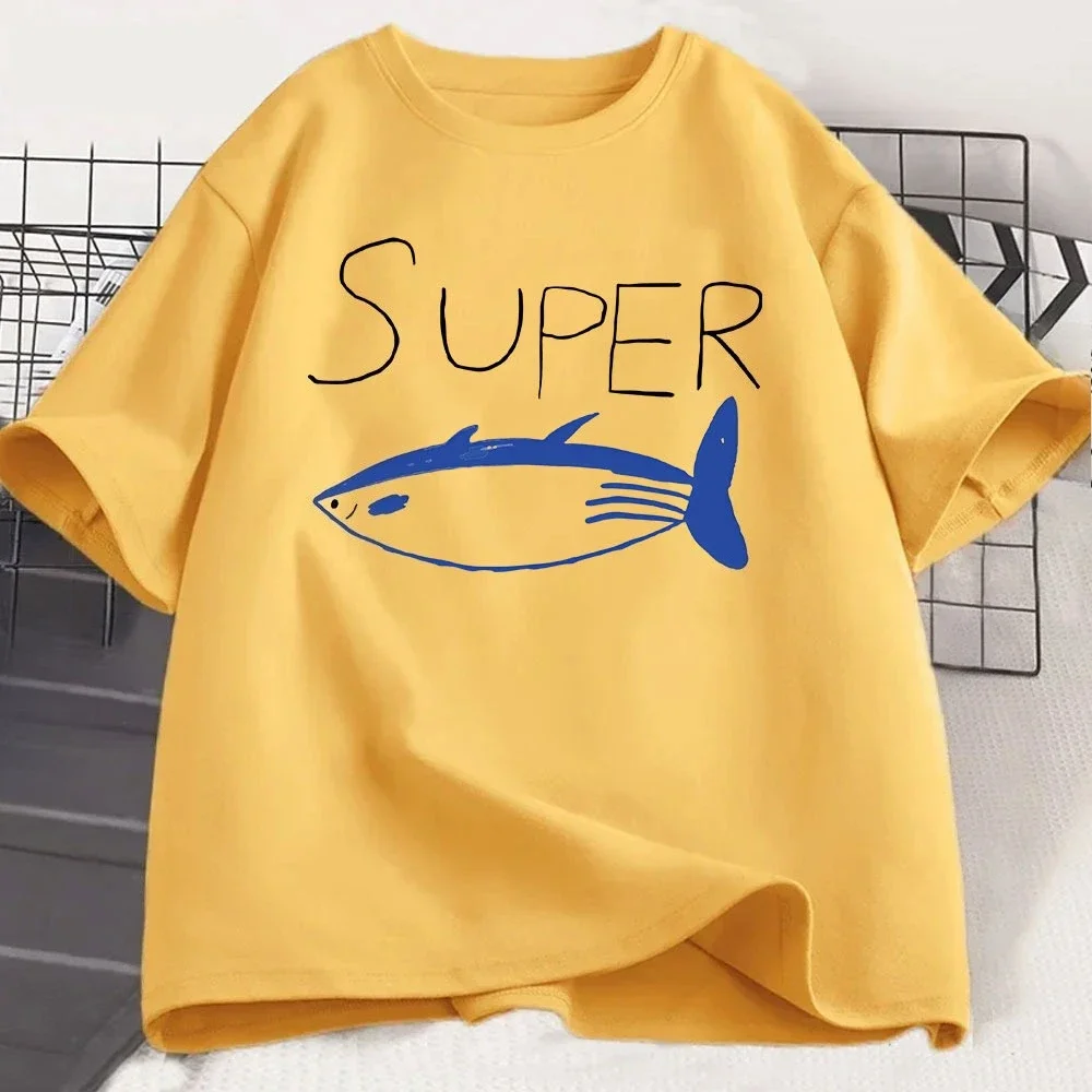 2026 Sommer Hot Sale Super Thunfisch T-Shirts Mode Vintage Kurzarm Herren Damen Kleidung Lässige Oversized Oberteile Lustige T-Shirts – Detail 10