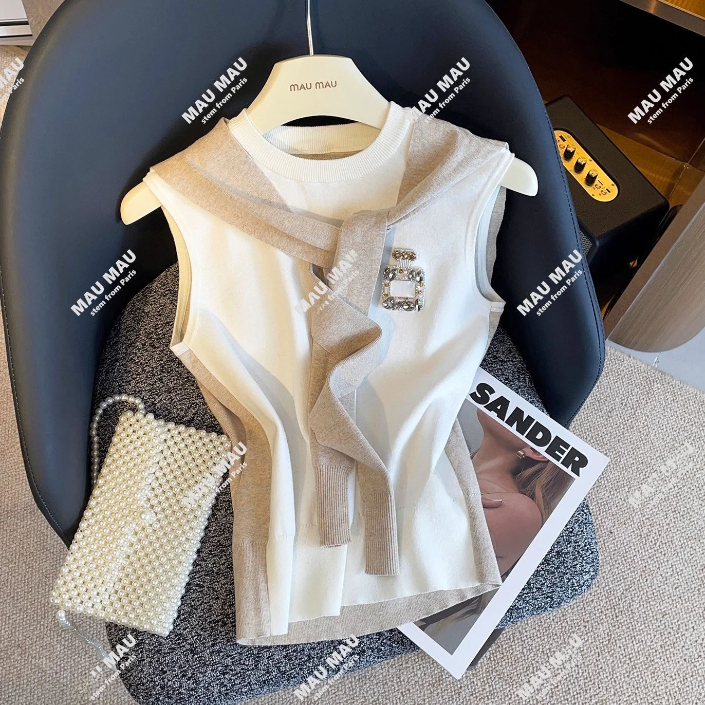 

Ele White round Ne oulder Wrap Svel T-irt Versatile Top for Autumn Season High Quali Women's Faion by Nu