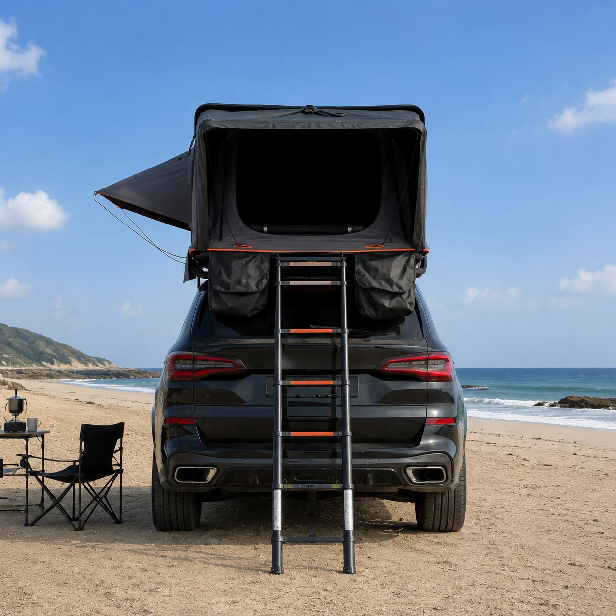Outdoor Camping Hard Shell Roof Top Tent Large Space Foldable for 4-5 Person SUV Truck Rooftop Tent