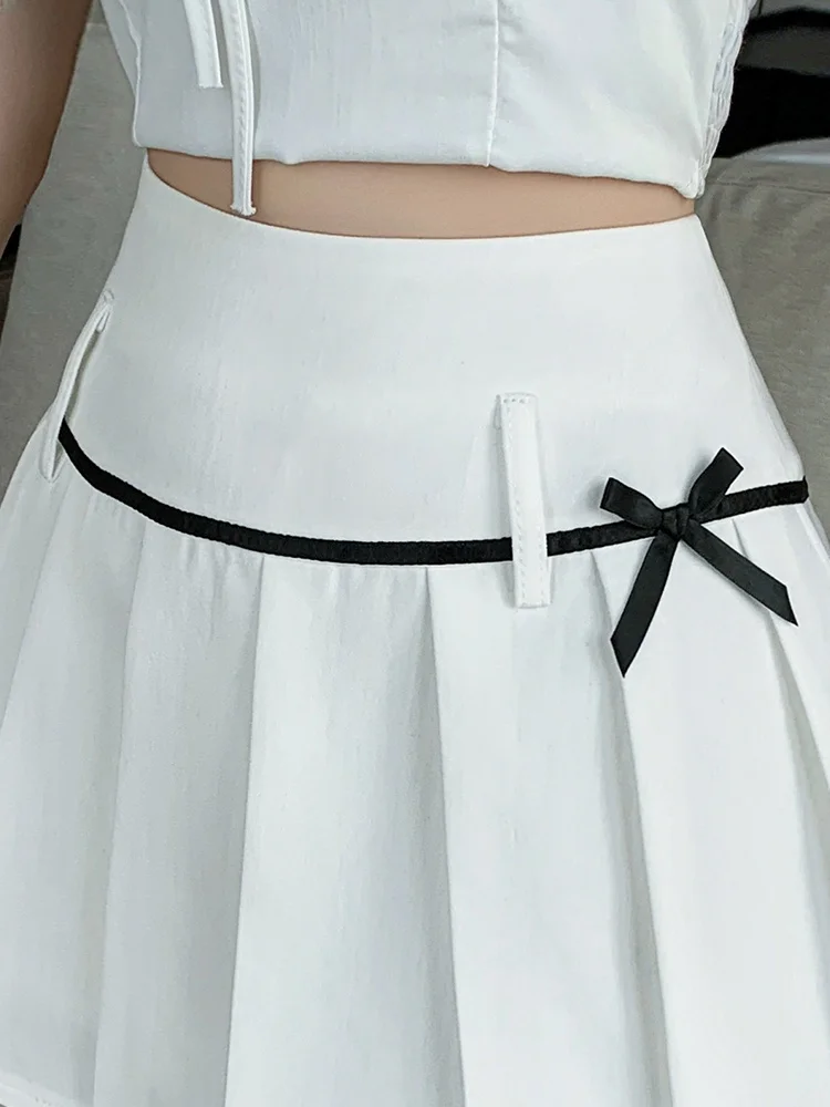 Saia  Psada Branca Fena Estilo A-Line Nova Coleção Primavera Verão Antienvelhecimento Emaecedora Estilo Coreano ...