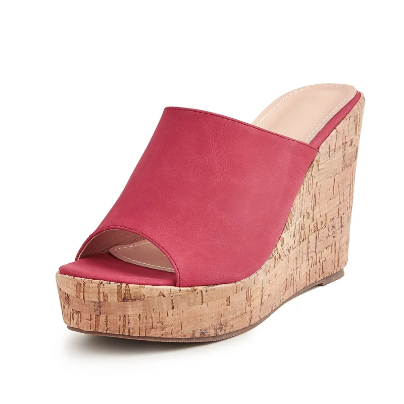 2025 Zomer Dames Sandalen Peep Toe Wedge Pumps Schoenen voor Vrouwen Slip-on Platform Hoge Hakken Sandalen Vrouwen Slippers 43 WSH4569