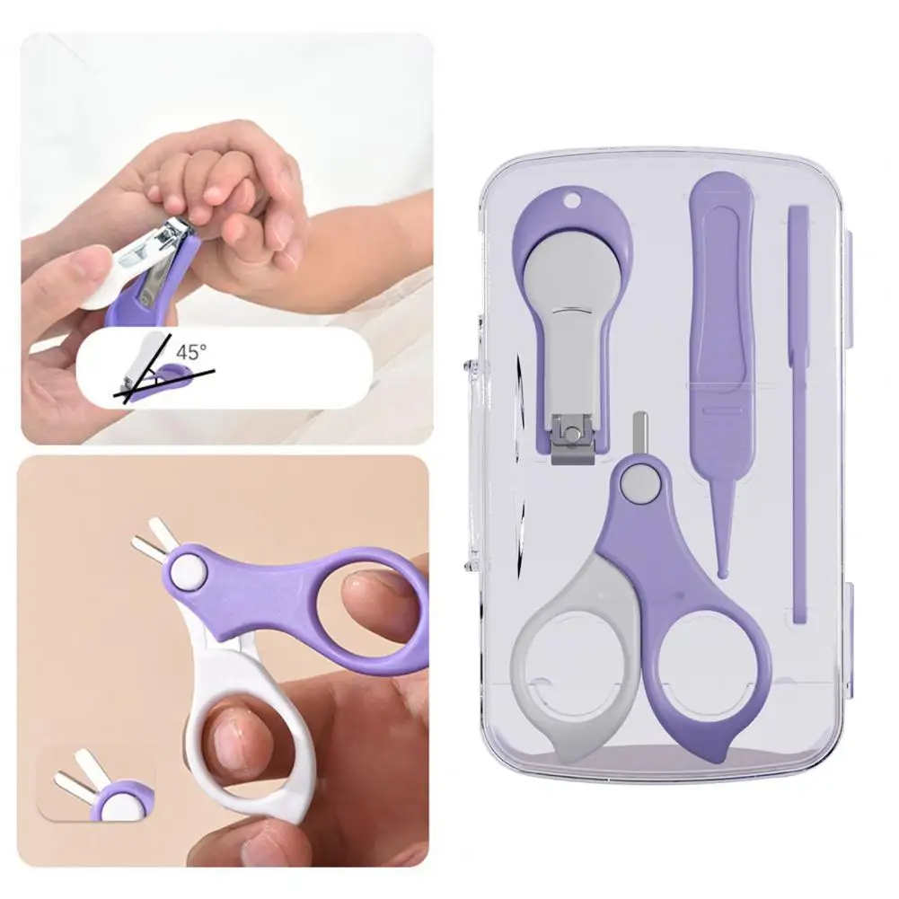 Infant Nail Trimmer Baby Nail Kit Set with Clipper Scissor File Tweezer for Newborns Toddlers Mother's Day Gift for Infant Care